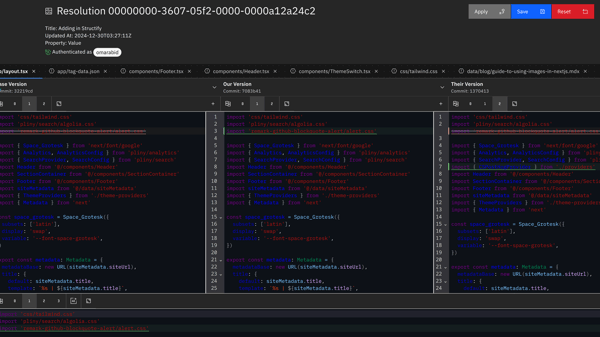 Conflict resolution interface with AI suggestions
